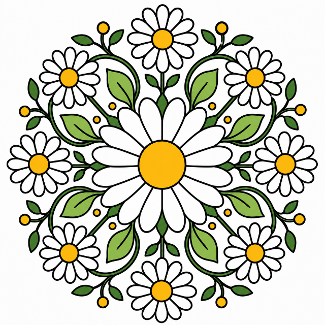 Daisy Mandala color by number