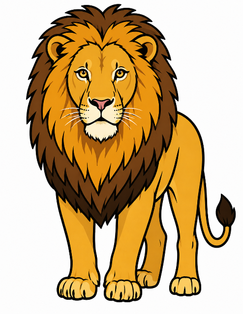 Lion vector color by number