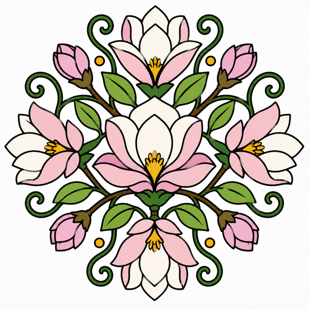 Magnolia Mandala color by number