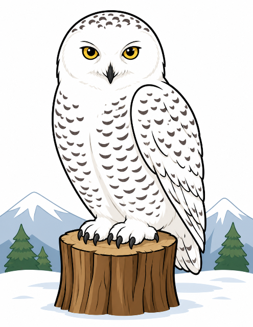 Snowy Owl color by number